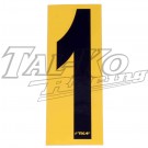 STICK ON NUMBER YELLOW / BLACK ONE SMALL