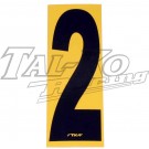 STICK ON NUMBER YELLOW / BLACK TWO SMALL