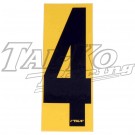 STICK ON NUMBER YELLOW / BLACK FOUR SMALL